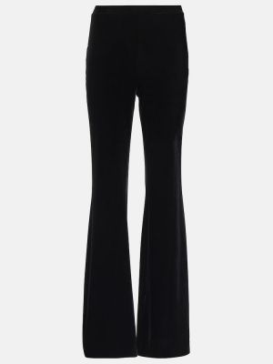 Βελούδινο παντελόνι σε φαρδιά γραμμή Diane Von Furstenberg μαύρο