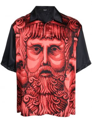 Krepová saténová košeľa s potlačou Versace
