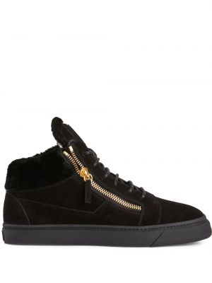 Semsket skinn sneakers Giuseppe Zanotti svart