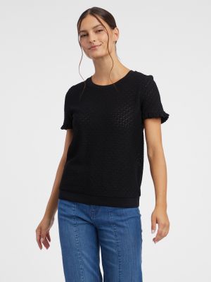 Πλεκτή μπλούζα Orsay μαύρο