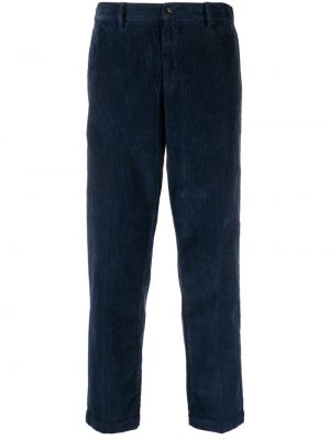 Ravne hlače iz rebrastega žameta Manuel Ritz modra