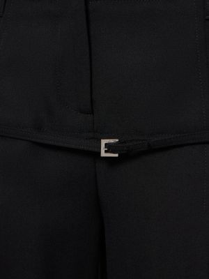 Krepové vlněné kalhoty Jacquemus černé