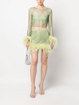 Mini sijonas su plunksnomis Patrizia Pepe žalia