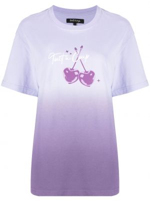 Raštuotas medvilninis marškinėliai Tout A Coup violetinė