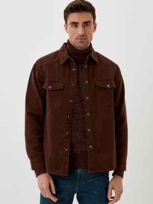 Джинсовая рубашка Mossmore коричневая