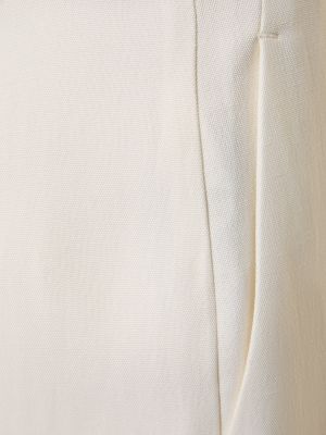 Krepové viskózové rovné kalhoty s vysokým pasem Ermanno Scervino bílé