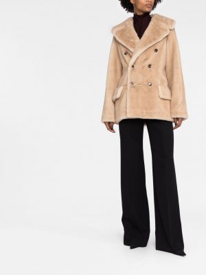 Kabát s knoflíky Saint Laurent béžový