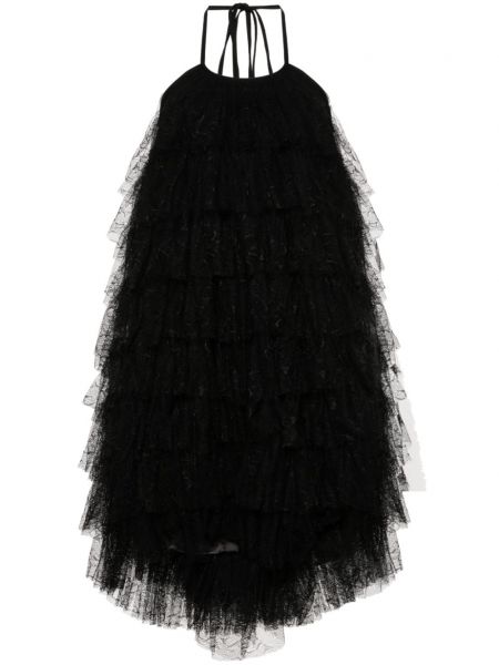Midi obleka s čipko Uma Wang črna