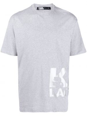 Тениска с принт Karl Lagerfeld сиво