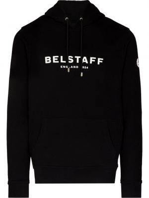 Trykt hettegenser Belstaff svart