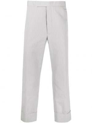 Pruhované kalhoty Thom Browne šedé