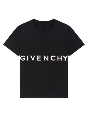Футболка с вышивкой из джерси оверсайз Givenchy черная