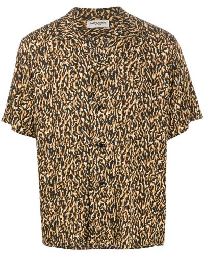 Camisa con estampado leopardo con estampado abstracto Saint Laurent