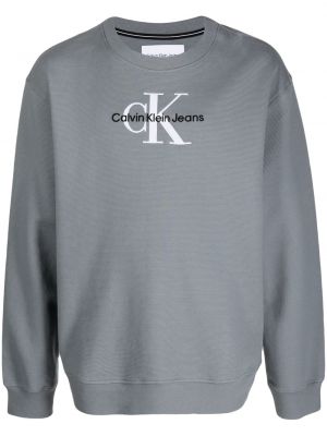 Sweatshirt mit stickerei Calvin Klein Jeans grau