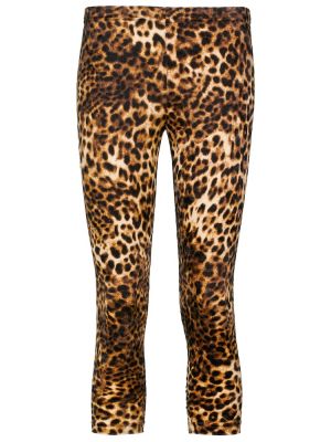 Pantalon à imprimé à imprimé léopard Junya Watanabe marron