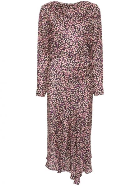 Asimetrična haljina Isabel Marant ljubičasta