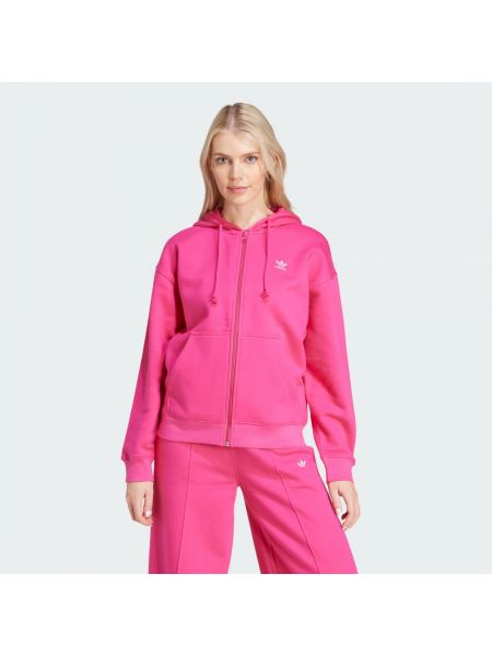 Bluza z kapturem na zamek Adidas różowa