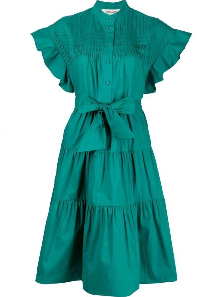 Платье плиссированное Dvf Diane Von Furstenberg, зеленое