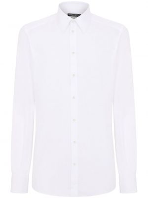 Kostkovaná bavlněná košile Dolce & Gabbana bílá