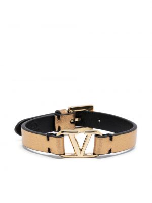 Bracelet en cuir Valentino Garavani doré