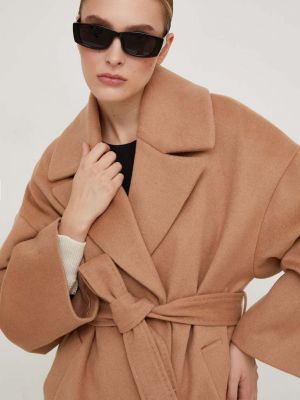 Шерстяное пальто оверсайз Answear Lab коричневое