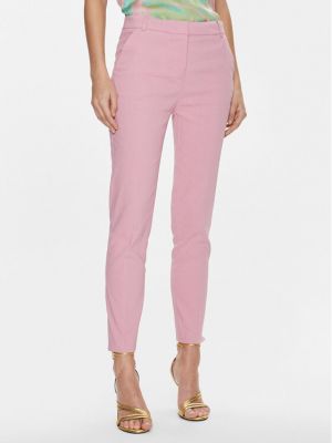 Slim fit kalhoty Pinko růžové