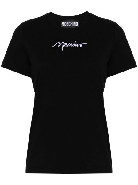 Broderet t-shirt Moschino sort