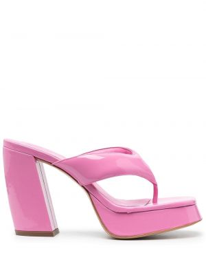 Sandales à bouts carrés Giaborghini rose