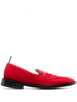 Pantofi loafer de catifea Thom Browne roșu