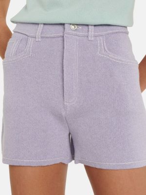 Shorts en cachemire en coton Barrie violet