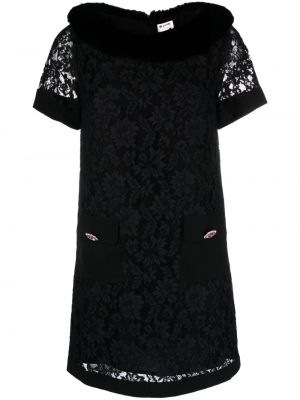 Křišťálové krajkové květinové šaty Blugirl černé