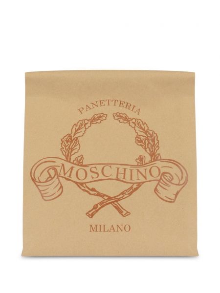 Baskılı clutch çanta Moschino bej