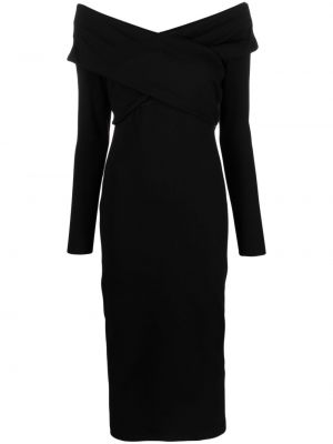Jersey midi ruha Emporio Armani fekete