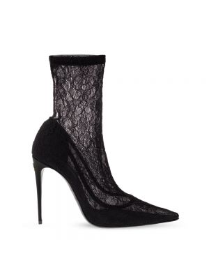 Chaussures de ville en cuir en dentelle Dolce & Gabbana noir