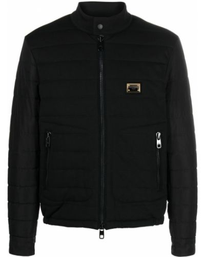 Prošivena pernata jakna Dolce & Gabbana crna