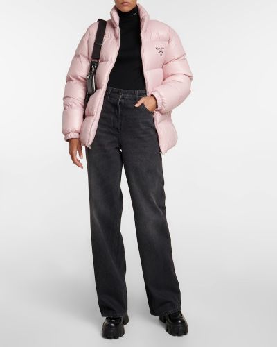 Pernata jakna Prada ružičasta