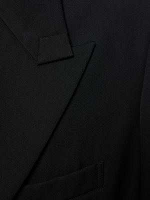 Vlnené sako na gombíky Yohji Yamamoto čierna