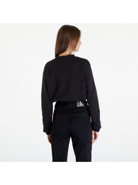 Σατέν μπλούζα Calvin Klein Jeans μαύρο