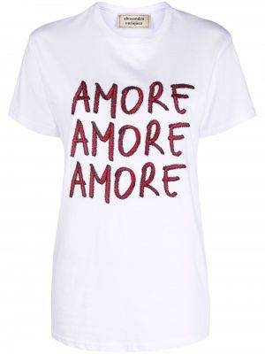 Camiseta con estampado Alessandro Enriquez blanco