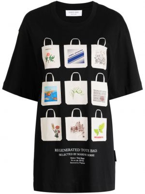 T-shirt di cotone con stampa Marine Serre nero