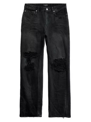 Рваные брюки Balenciaga черные