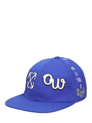 Medvilninis kepurė su snapeliu Off-white mėlyna