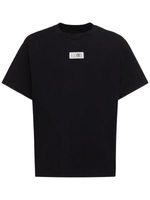 Camiseta de algodón de tela jersey Mm6 Maison Margiela negro