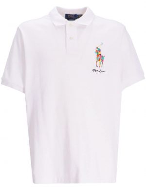Памучна флийс поло тениска с принт Polo Ralph Lauren