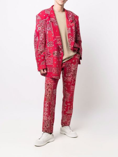 Proste spodnie z wzorem paisley Readymade czerwone