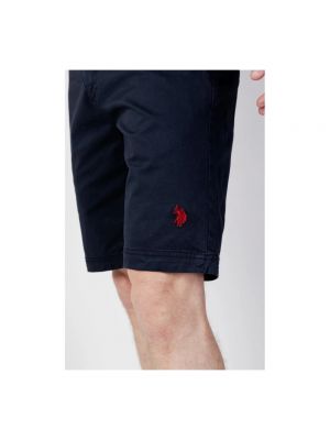 Pantalones cortos con cremallera de algodón Us Polo Assn azul