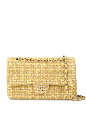 Чанта за ръка от туид Chanel Pre-owned жълто