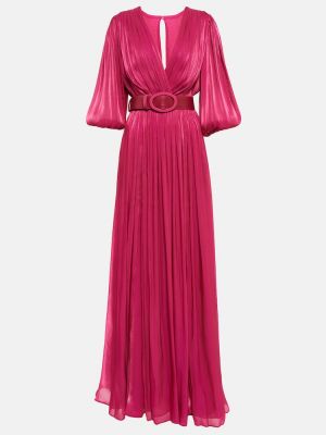Πλισέ μάξι φόρεμα Costarellos ροζ