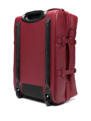 Kožený kufr s potiskem Orciani červený