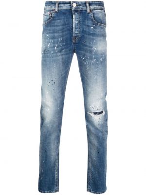 Obnosené priliehavé skinny fit džínsy s nízkym pásom Pmd modrá